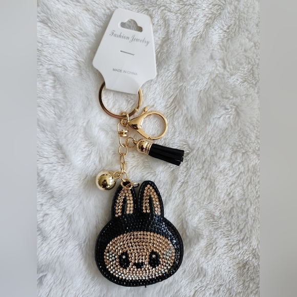 Black and Gold Labubu Keychain Bag Charm - Picture 1 of 2